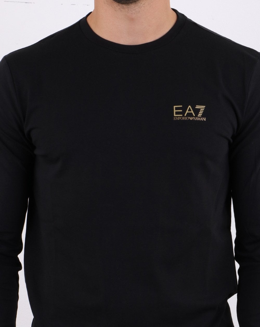 Emporio Armani EA7 Long Sleeve T-shirt Black/Gold