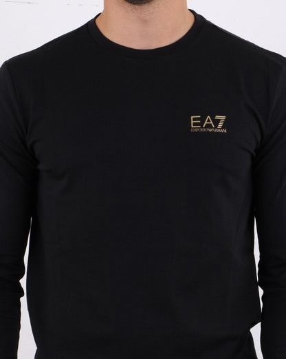 Emporio Armani EA7 Long Sleeve T-shirt Black/Gold