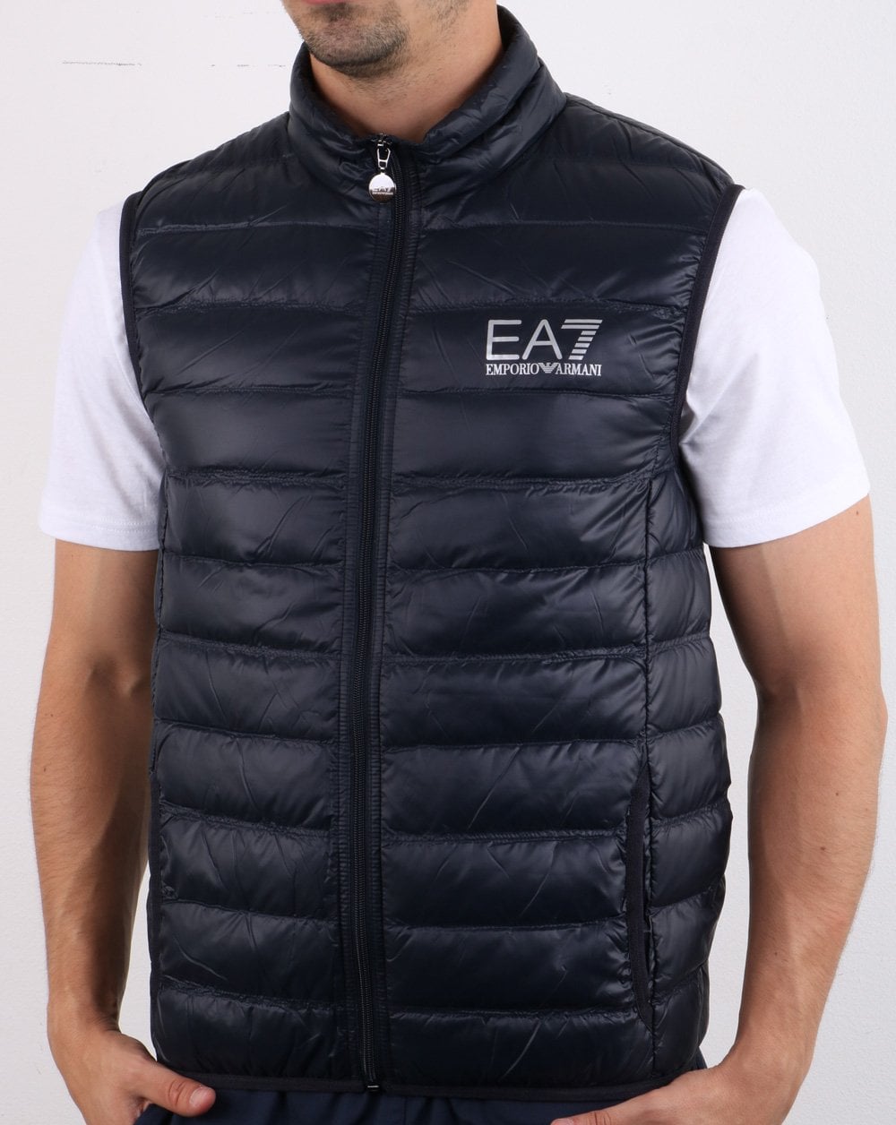 Emporio Armani EA7 Core Logo Zip Down Vest Night Blue