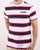 Ellesse Stripe T Shirt White/Navy/Red