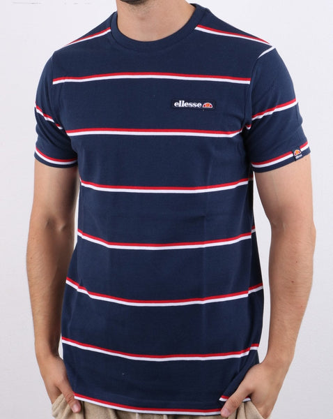 Ellesse Twin Stripe T Shirt Navy