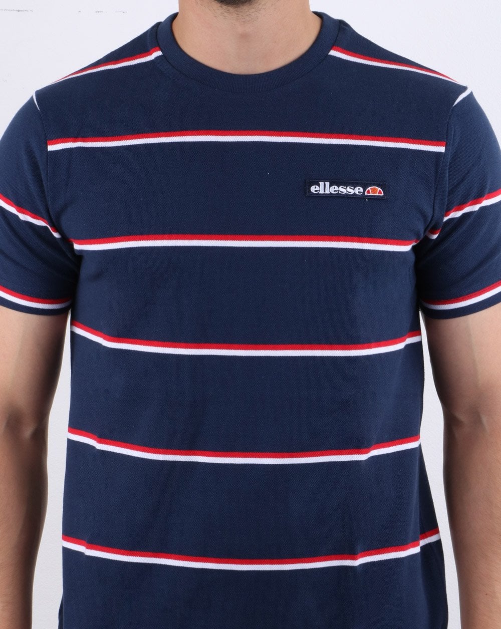 Ellesse Twin Stripe T Shirt Navy