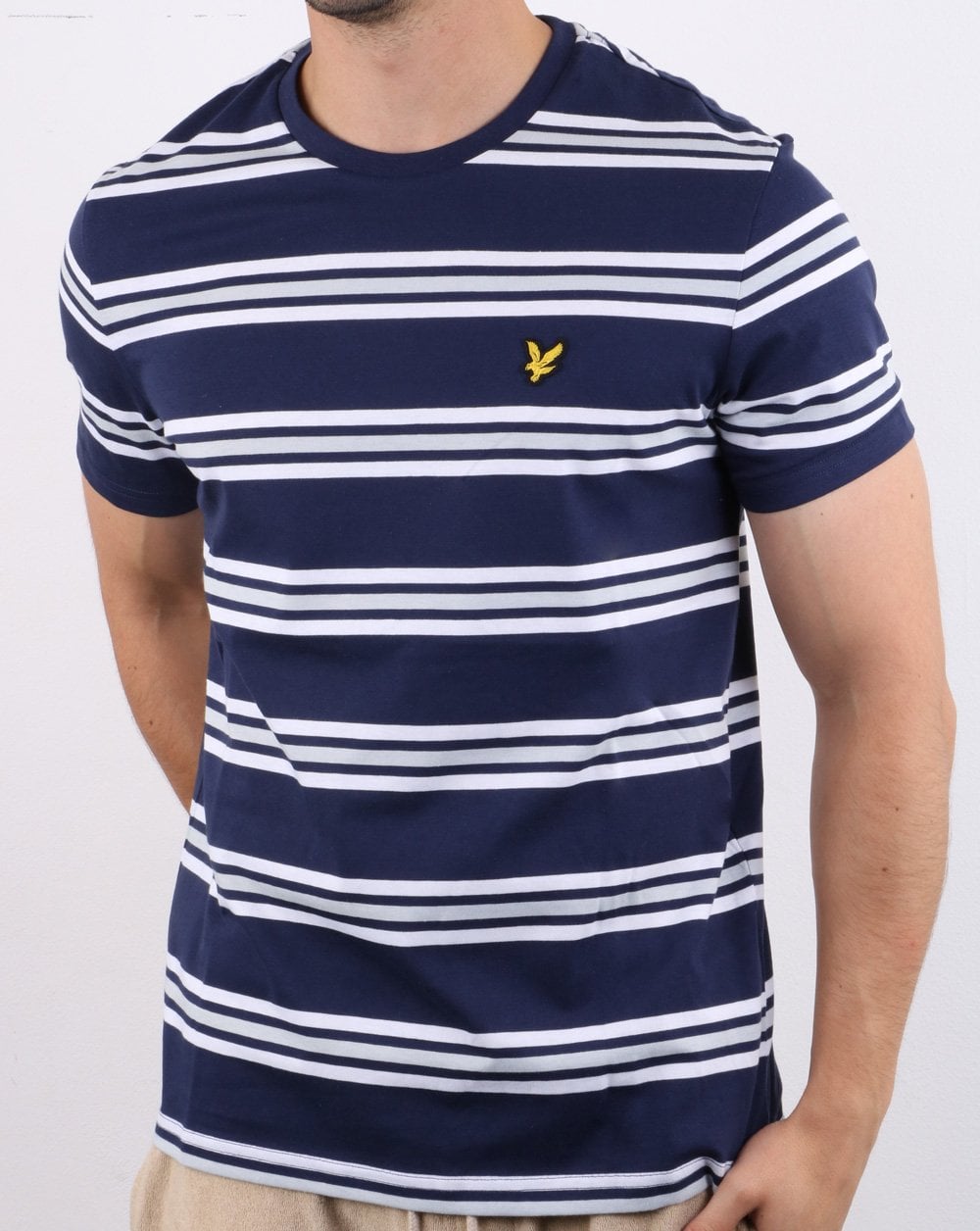 Lyle And Scott Multi Stripe T-shirt Navy