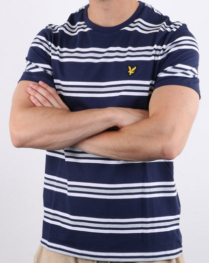 Lyle And Scott Multi Stripe T-shirt Navy