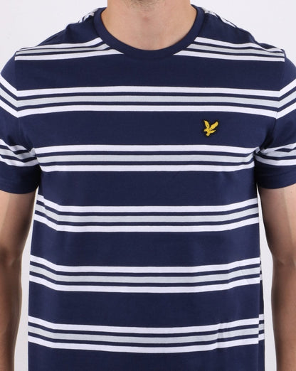 Lyle And Scott Multi Stripe T-shirt Navy