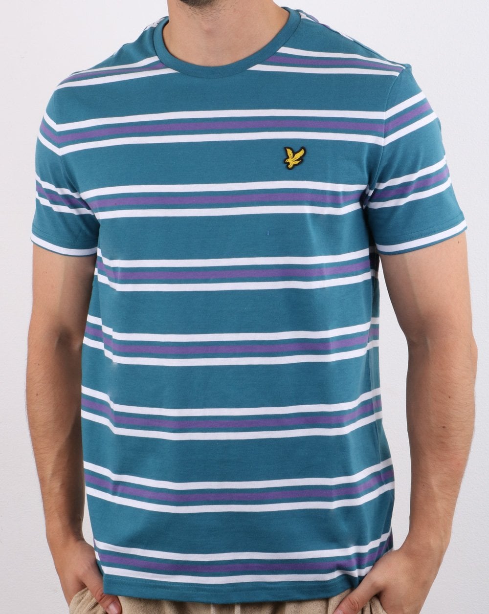 Lyle And Scott Multi Stripe T-shirt Teal