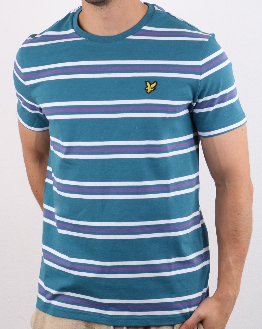 Lyle And Scott Multi Stripe T-shirt Teal