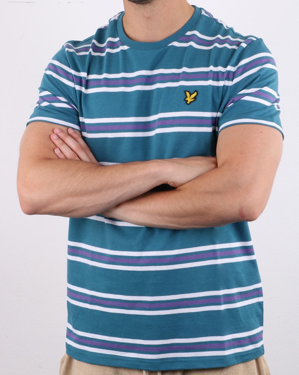 Lyle And Scott Multi Stripe T-shirt Teal