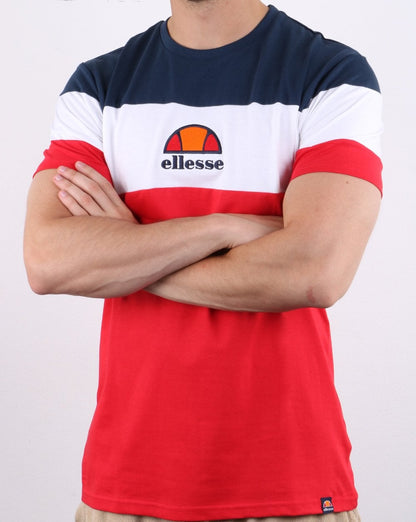 Ellesse Block T Shirt Red/white/navy