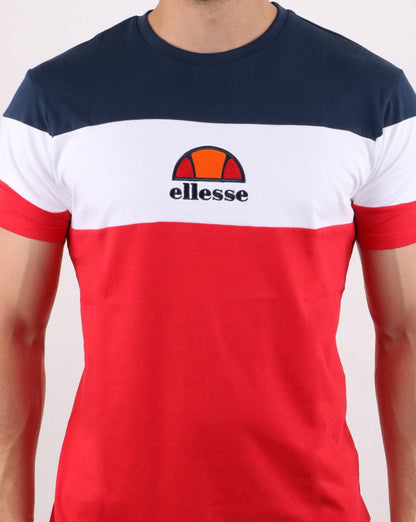 Ellesse Block T Shirt Red/white/navy