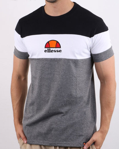 Ellesse Block T Shirt Grey/white/black
