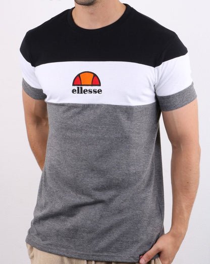 Ellesse Block T Shirt Grey/white/black