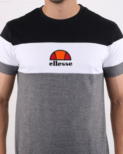 Ellesse Block T Shirt Grey/white/black