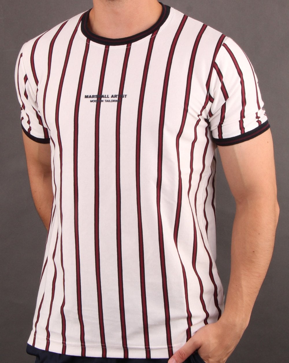 Marshall Artist Pin Stripe T-shirt White
