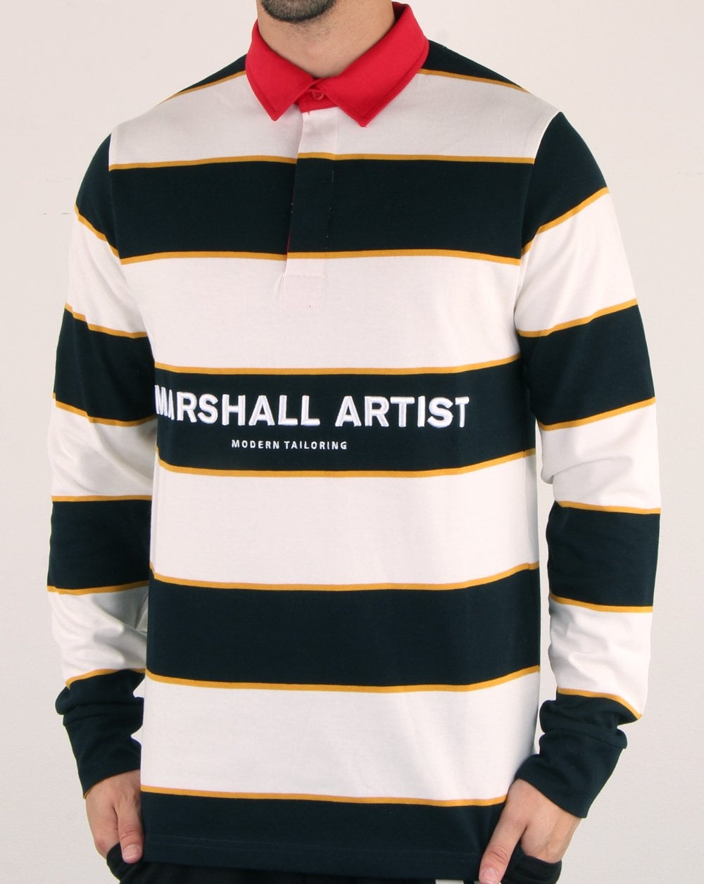 Marshall Artist Hoop Rugby Shirt Navy/white