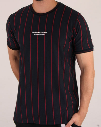 Marshall Artist Pin Stripe T-shirt Navy