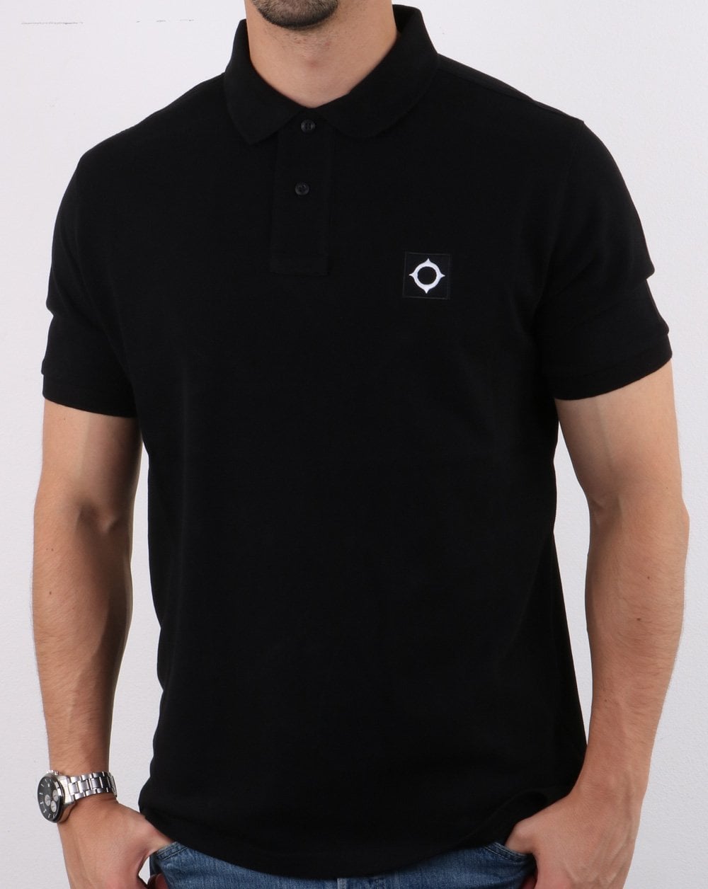 Ma.strum Pique Polo Black