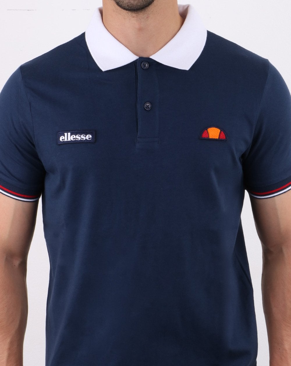 Ellesse Contrast Polo Shirt Navy-White