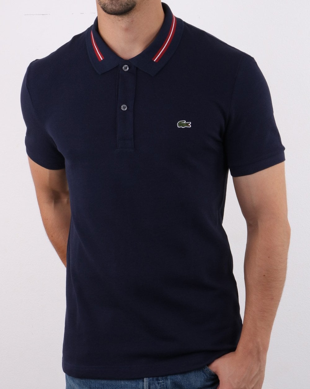 Lacoste Tipped Collar Polo Shirt Navy