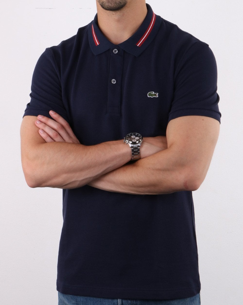 Lacoste Tipped Collar Polo Shirt Navy