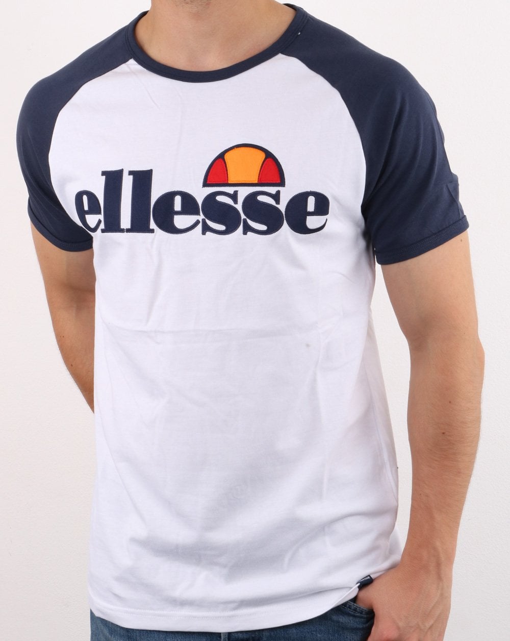 Ellesse T Shirt White/Navy