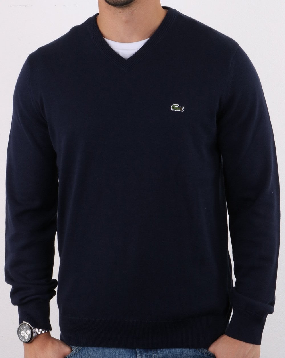 Lacoste V-neck Jumper Navy