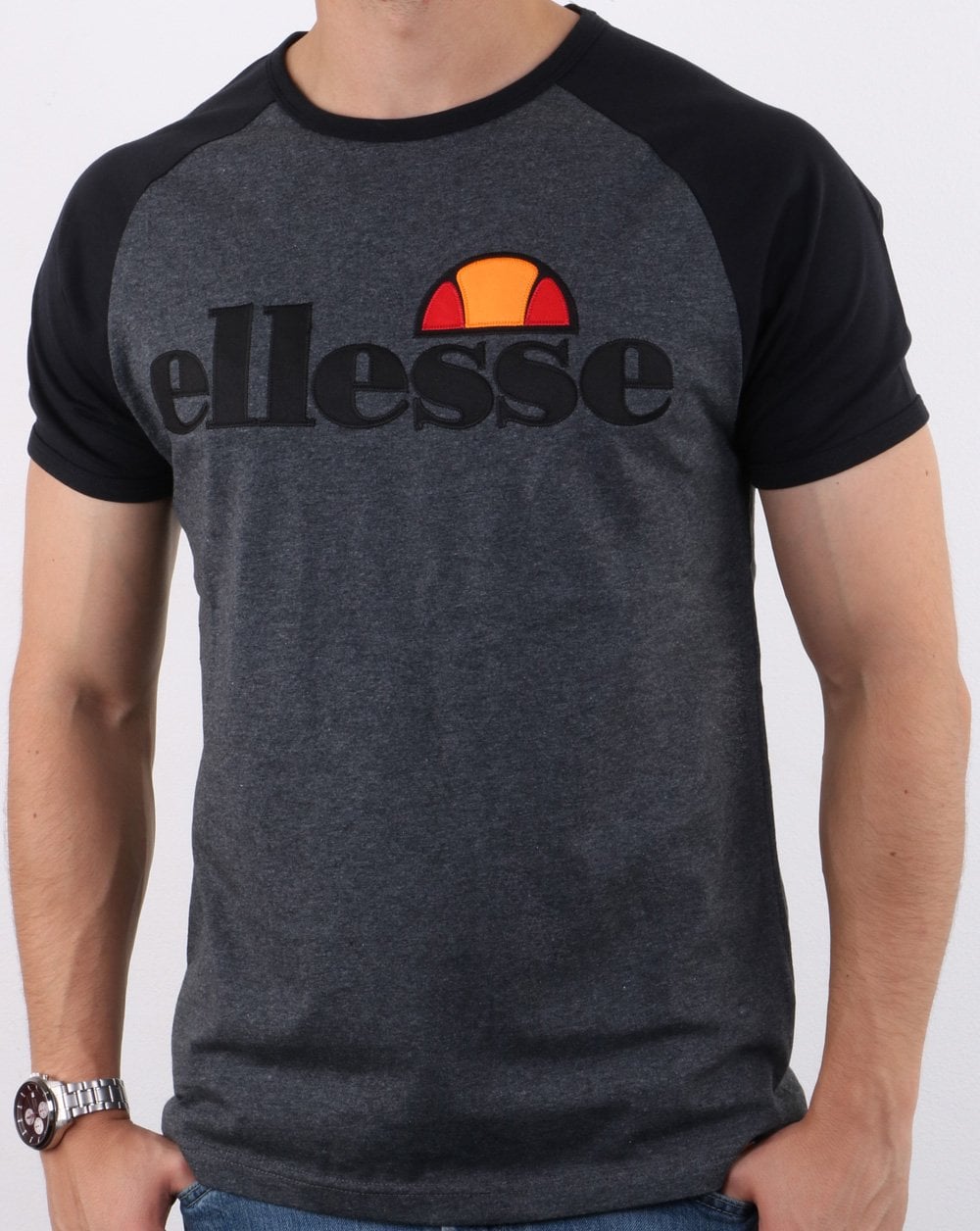 Ellesse T Shirt Dark Grey/Black