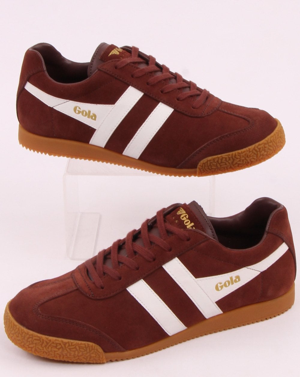 Gola Harrier Suede Trainer Cognac/White