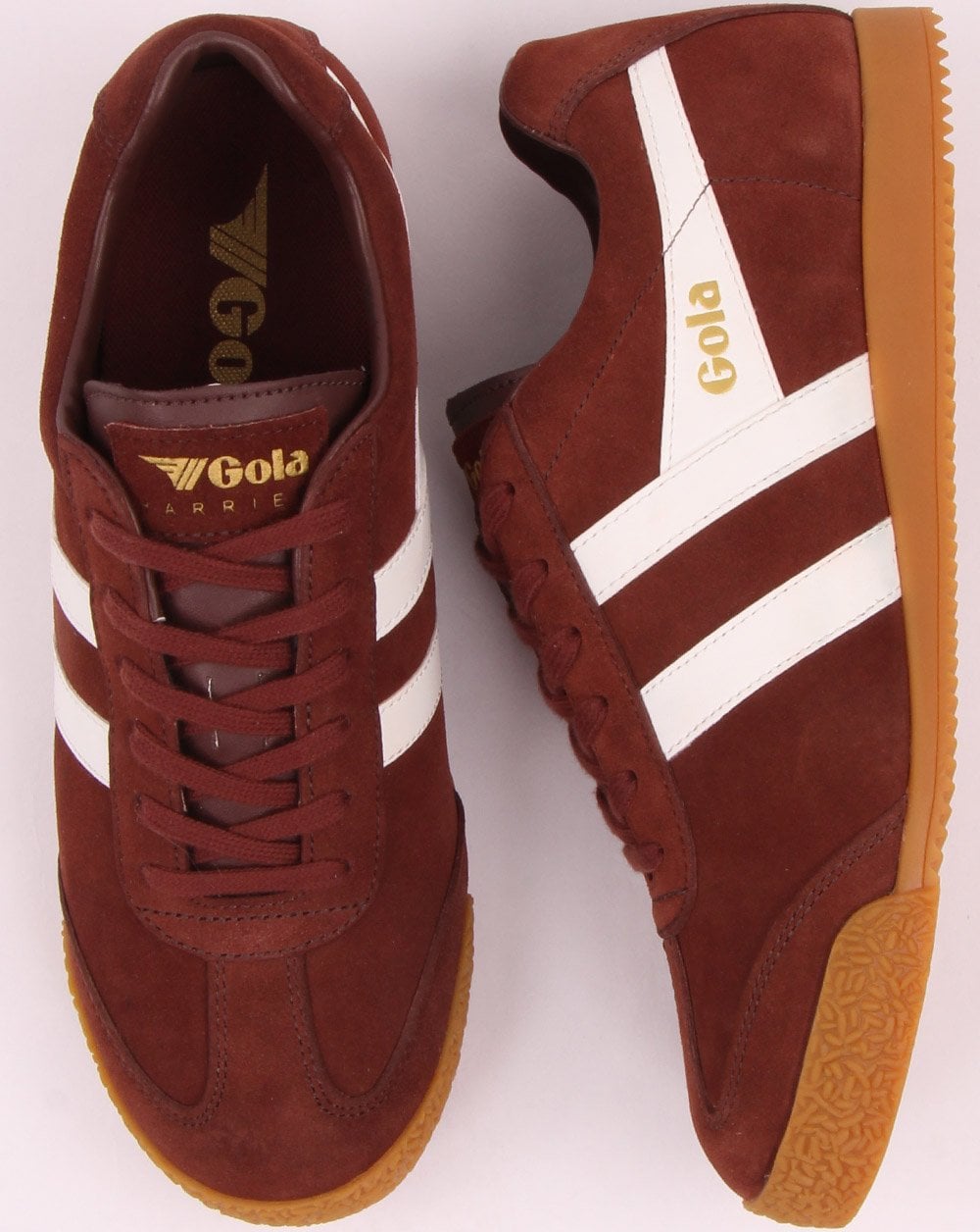 Gola Harrier Suede Trainer Cognac/White