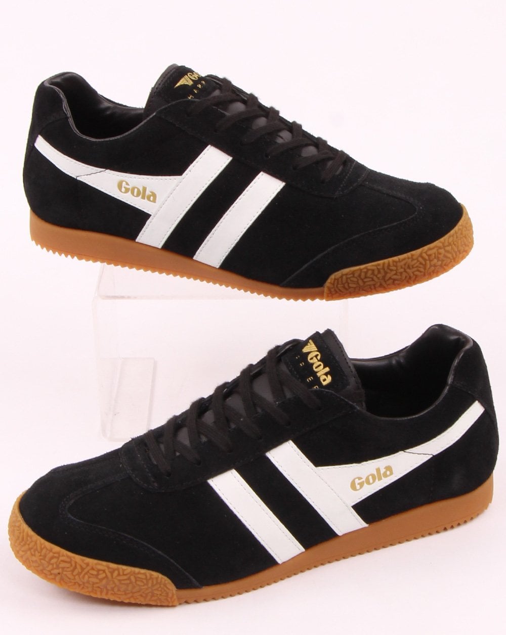 Gola Harrier Suede Trainer Black/White