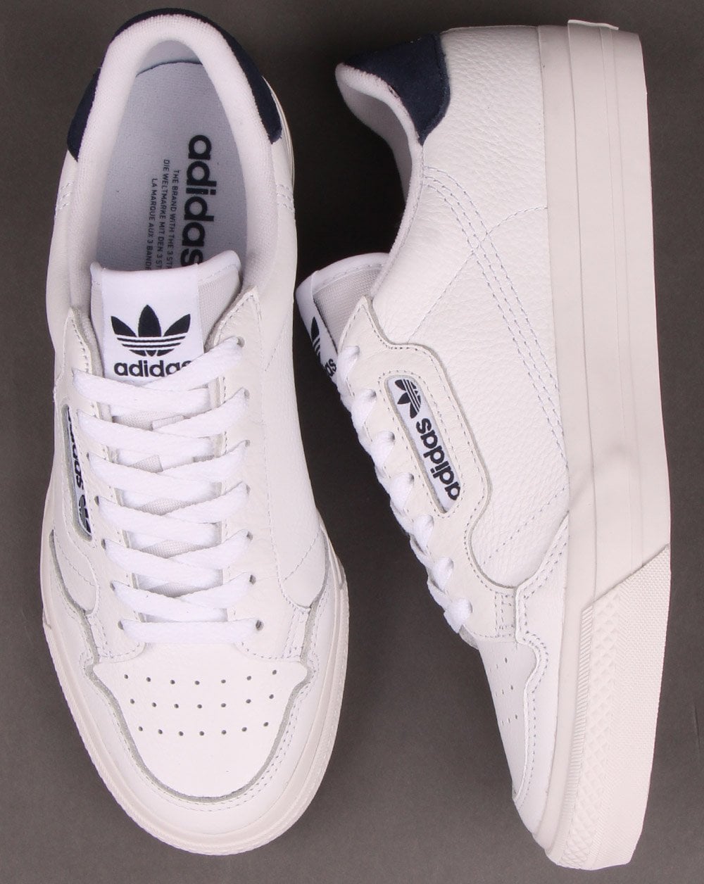 Adidas Continental White Leather Vulc Trainers
