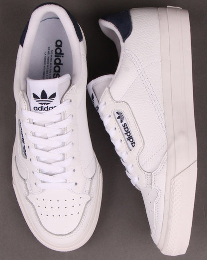 Adidas Continental White Leather Vulc Trainers