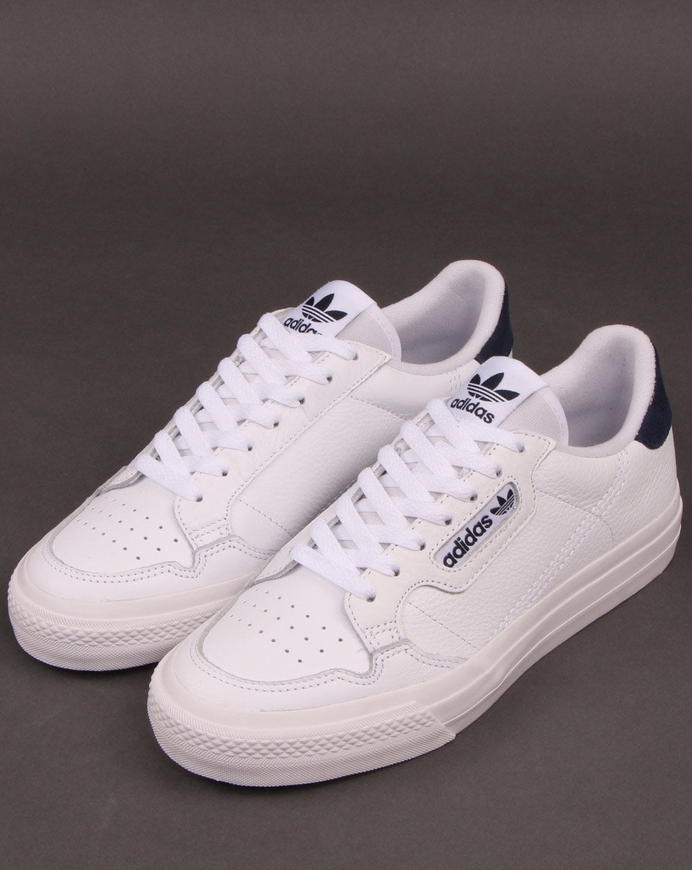 Adidas Continental White Leather Vulc Trainers