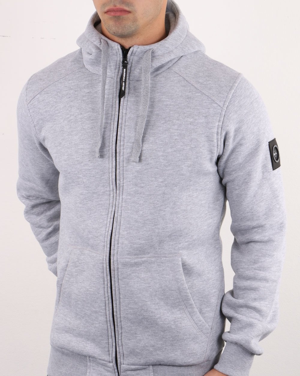 Marshall Artist Siren Full Zip Hoodie Grey Marl