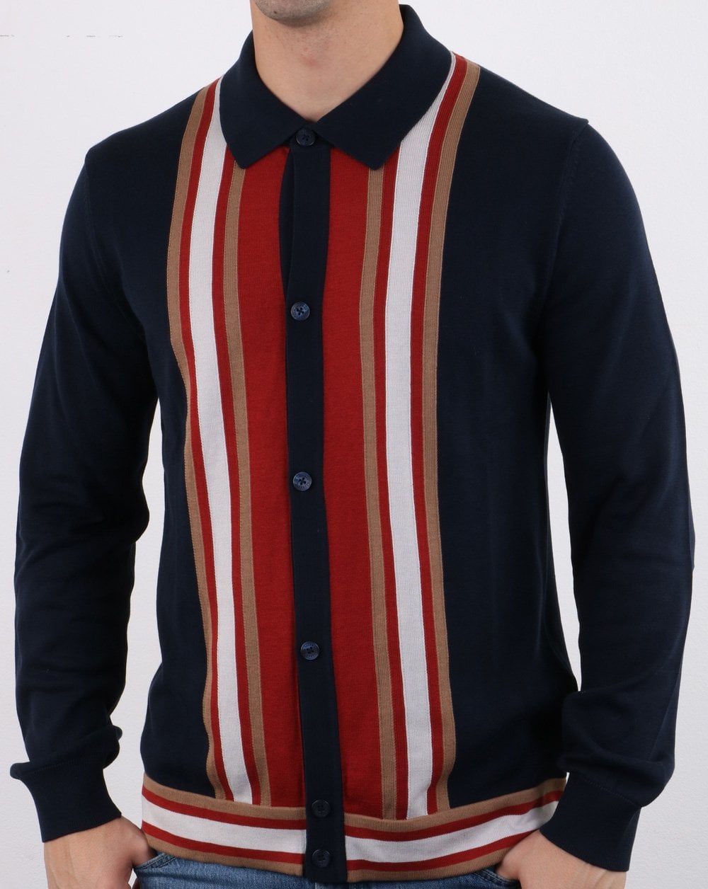 Ben Sherman Long Sleeve Mod Polo Dark Navy