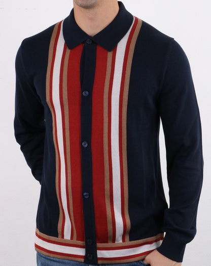 Ben Sherman Long Sleeve Mod Polo Dark Navy