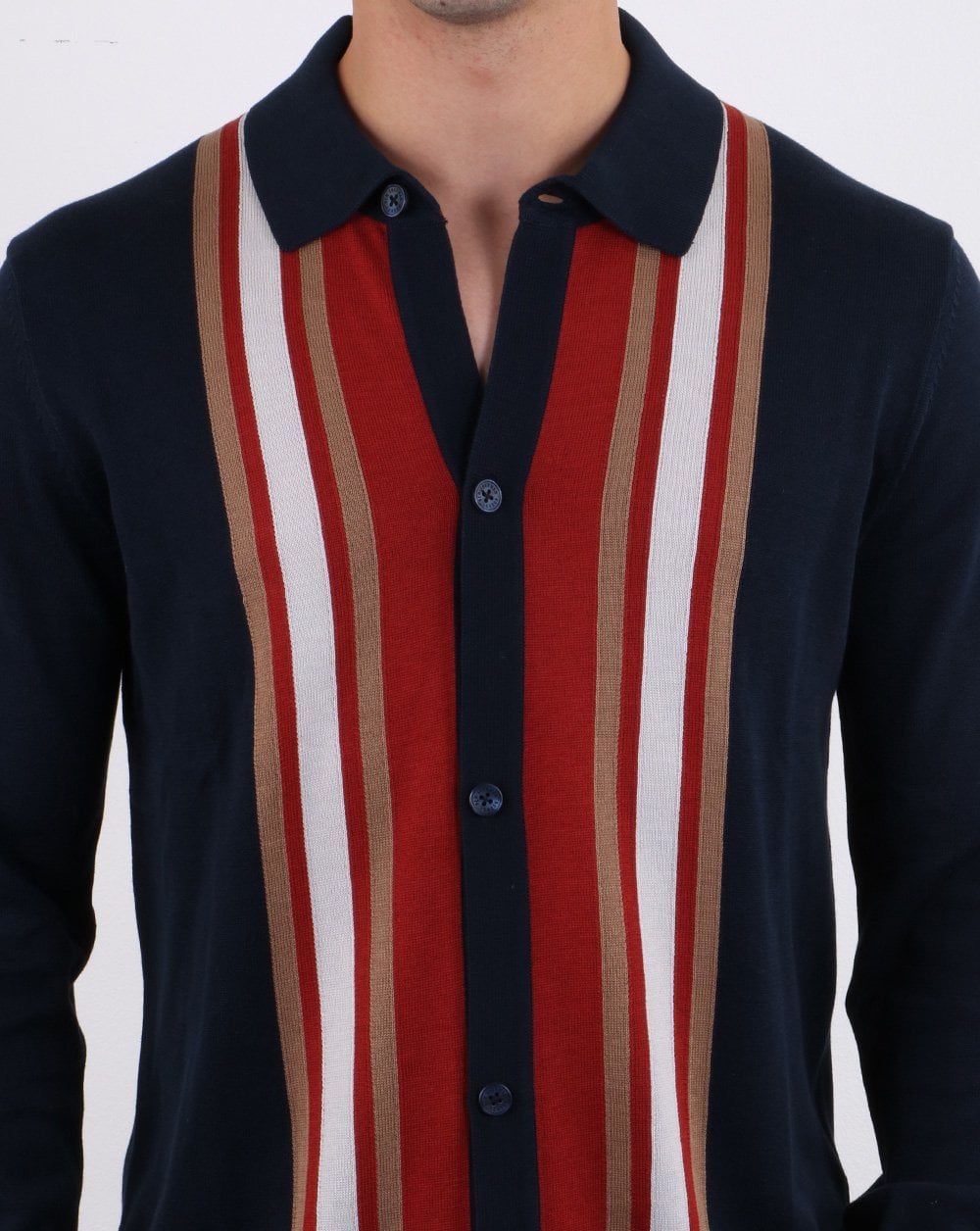 Ben Sherman Long Sleeve Mod Polo Dark Navy