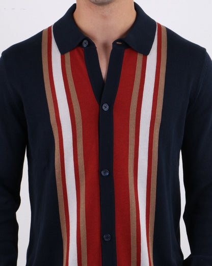 Ben Sherman Long Sleeve Mod Polo Dark Navy
