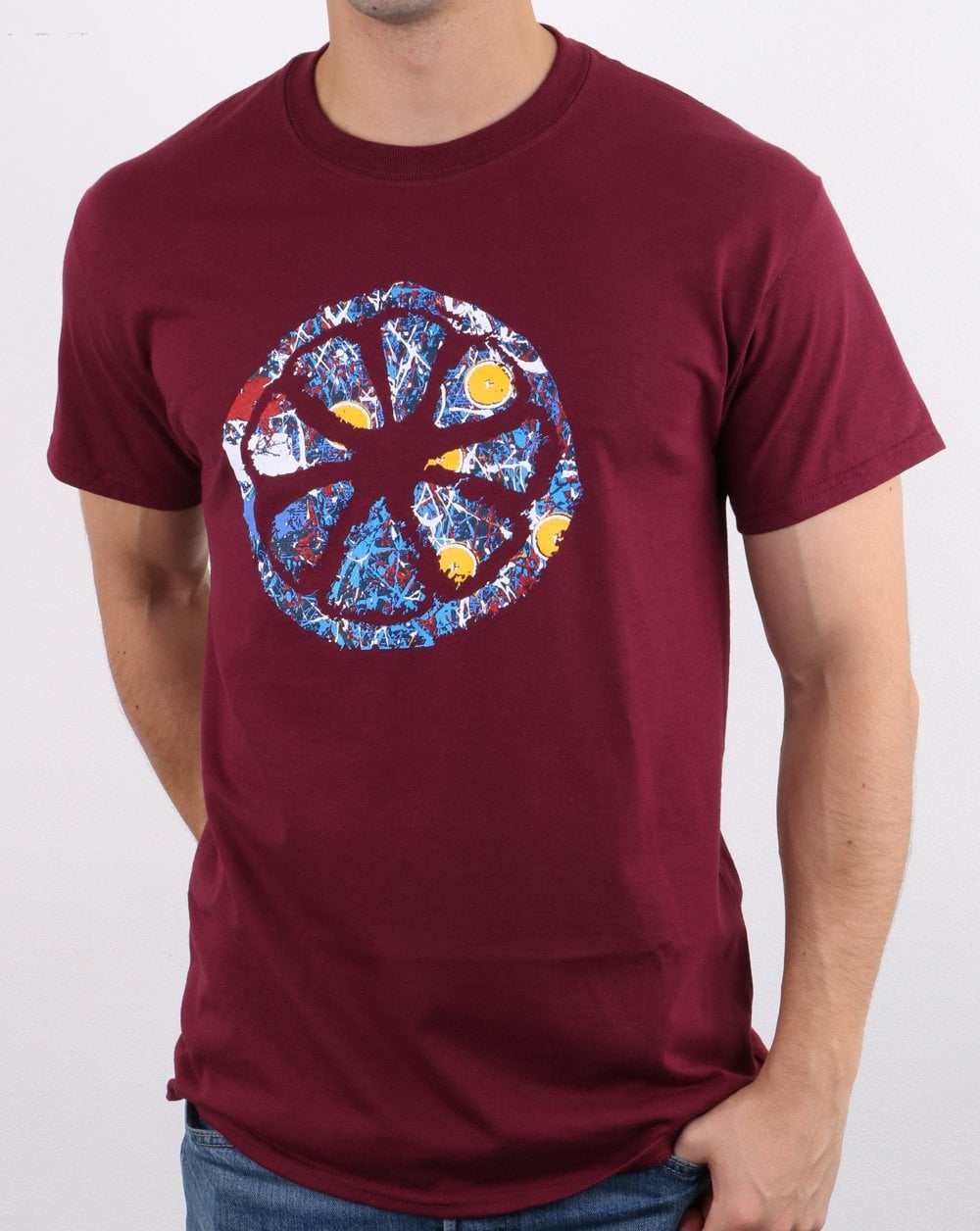80s Casual Classics Jackson Pollock No.5 T-shirt Claret