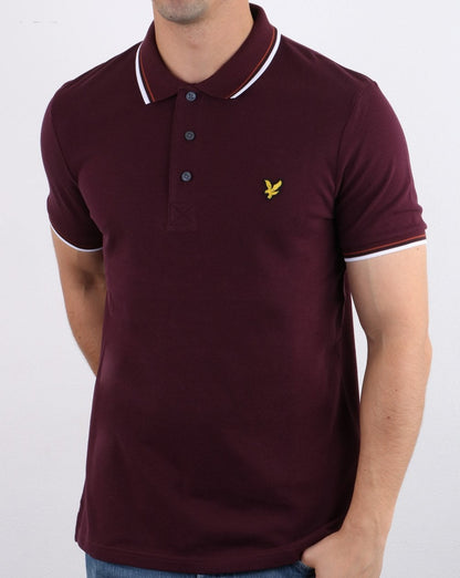 Lyle And Scott Tipped Polo Shirt Burgundy/White