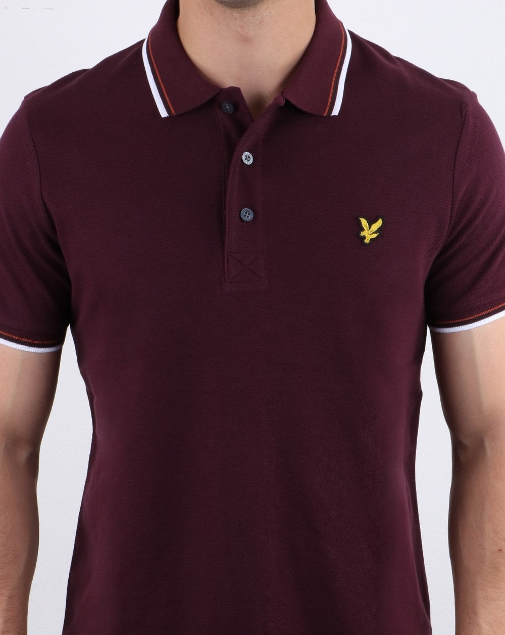 Lyle And Scott Tipped Polo Shirt Burgundy/White