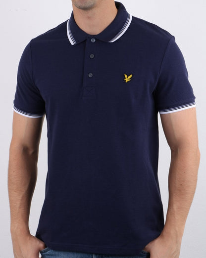 Lyle And Scott Tipped Polo Shirt Navy/White