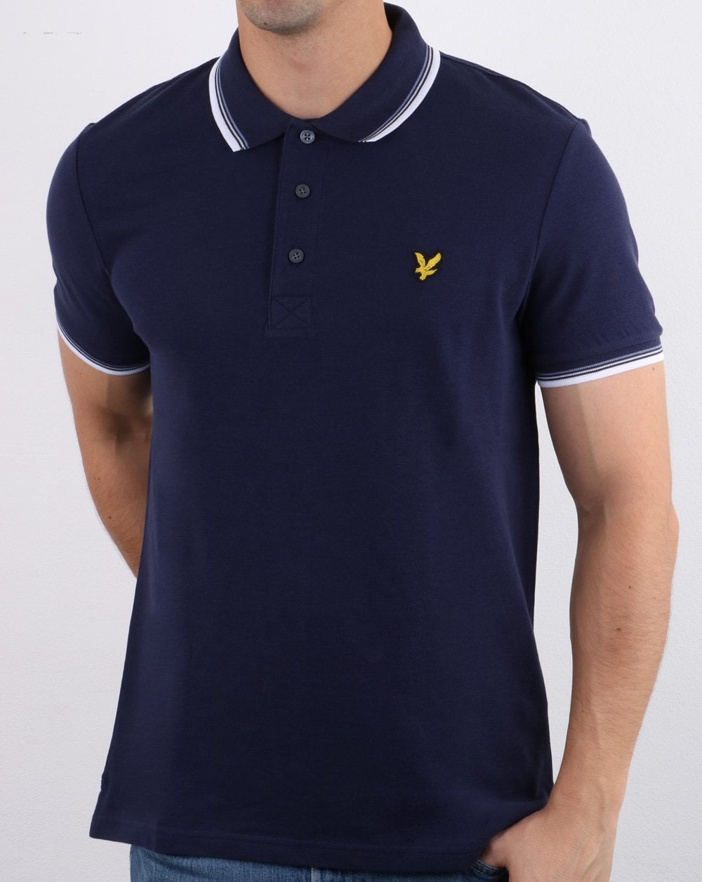 Lyle And Scott Tipped Polo Shirt Navy/White