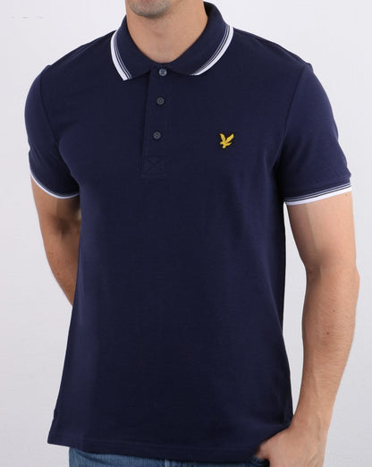 Lyle And Scott Tipped Polo Shirt Navy/White