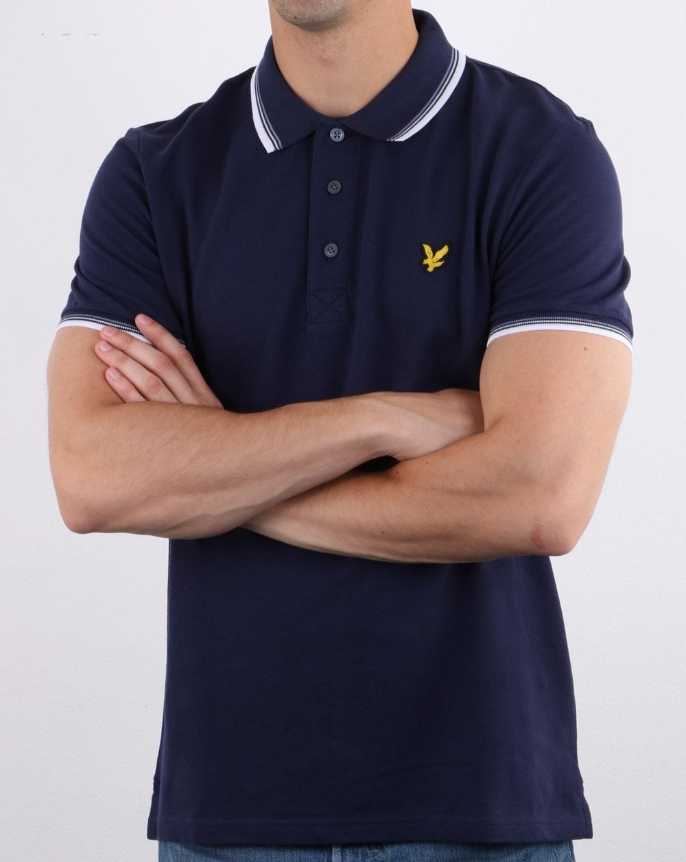 Lyle And Scott Tipped Polo Shirt Navy/White