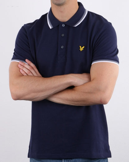 Lyle And Scott Tipped Polo Shirt Navy/White