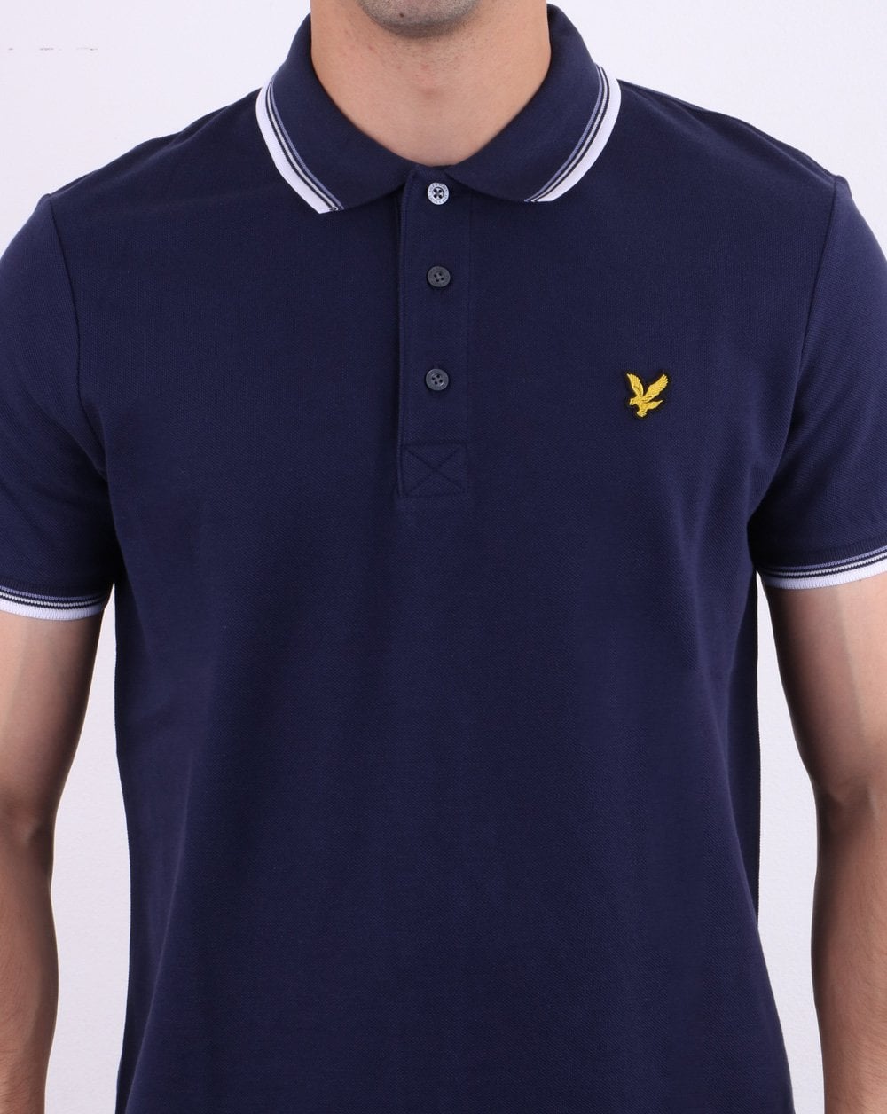 Lyle And Scott Tipped Polo Shirt Navy/White