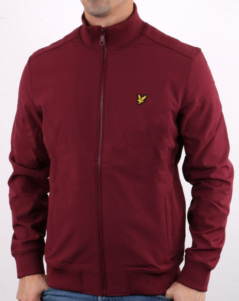 Lyle And Scott Softshell Funnel Neck Zip Through Jacket Burgundy