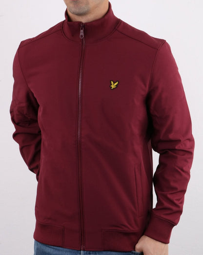 Lyle And Scott Softshell Funnel Neck Zip Through Jacket Burgundy