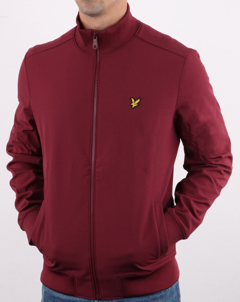 Lyle And Scott Softshell Funnel Neck Zip Through Jacket Burgundy
